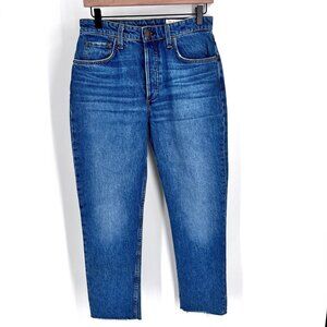 rag & bone Nina Size 27 High Rise Ankle Cigarette in Monty Button Fly Raw Hem